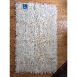 Cades Bay Flokati Wool Rug 30x50 Natural White Made In Greece